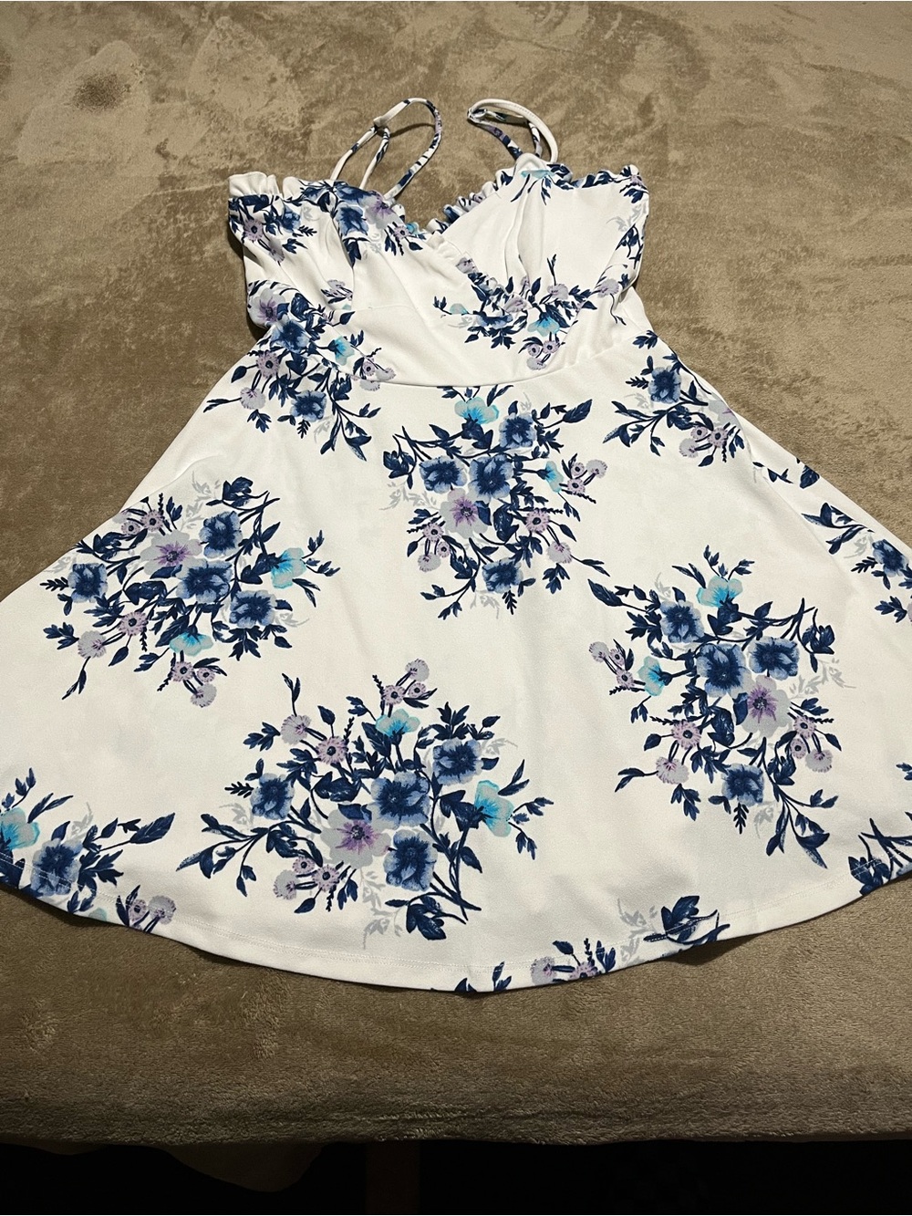 Trixxi White Floral Spaghetti-Strap Women’s Sundress-size S